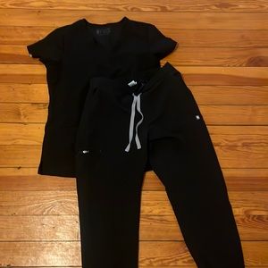 Used Fig Scrubs Set Black.